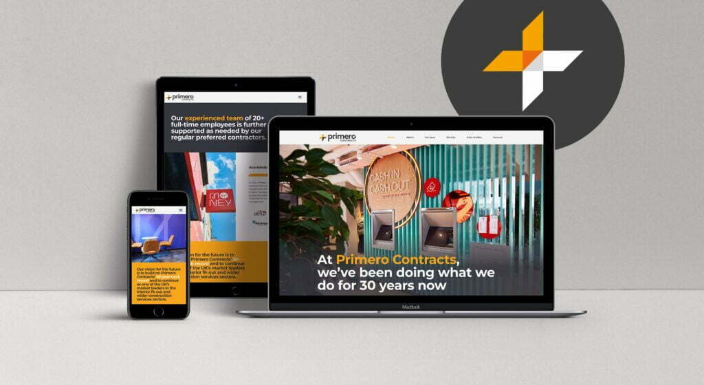a group of devices with a website on the screen